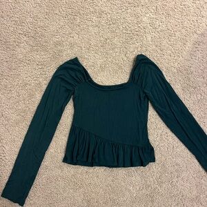 Dark Green Long Sleeve Top